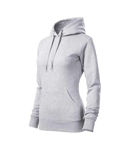Sweat À Capuche Cape Femme Gris Clair Malfini