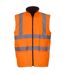 Unisex adult hi-vis fleece reversible gilet orange Yoko