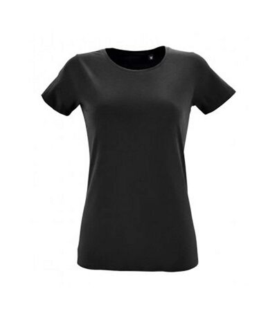 SOLS Womens/Ladies Regent Fit Short Sleeve T-Shirt (Deep Black) - UTPC2921