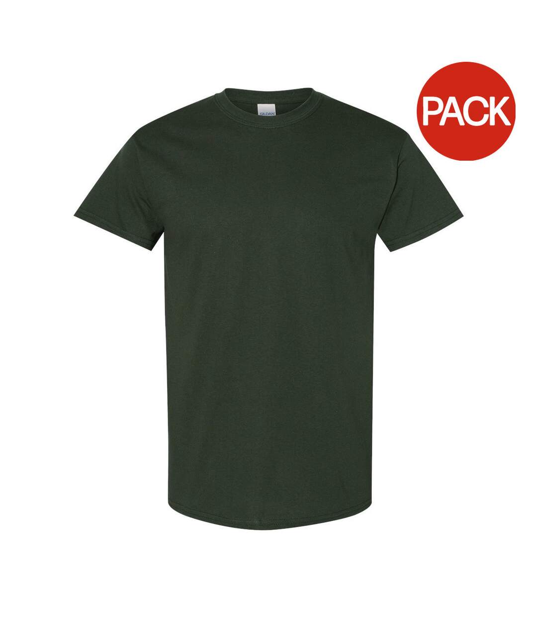 Lot de 5  t-shirts manches courtes hommes vert forêt Gildan-1