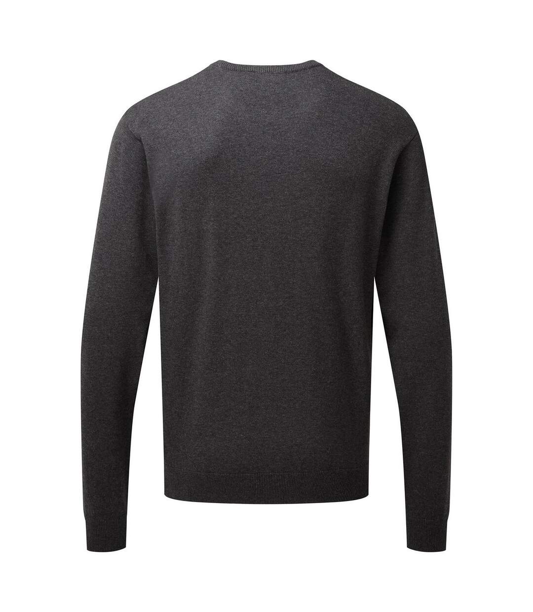 Mens knitted cotton crew neck sweatshirt charcoal Premier-2