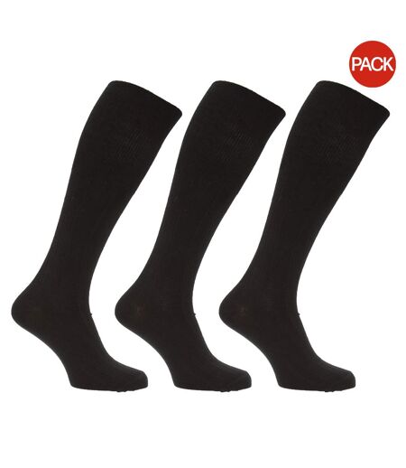 Chaussettes hautes striées homme noir Universal Textiles