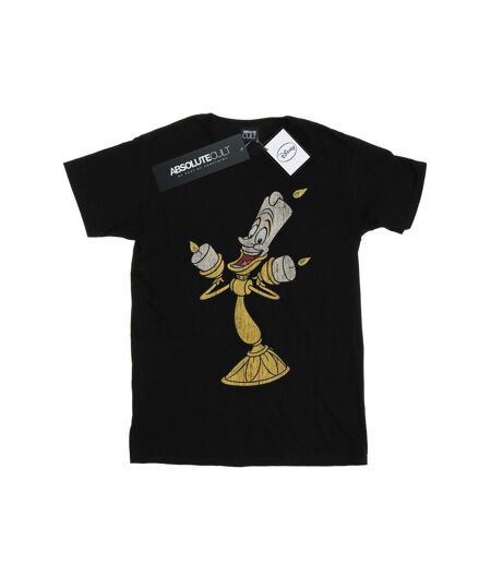 Disney - T-shirt BEAUTY AND THE BEAST LUMIERE DISTRESSED - Femme (Noir) - UTBI17411