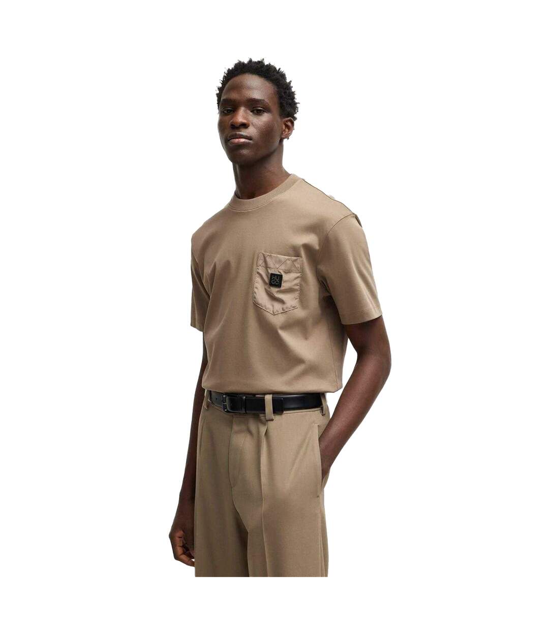 T-shirt Motif/style Logo Homme Marron Hugo-4