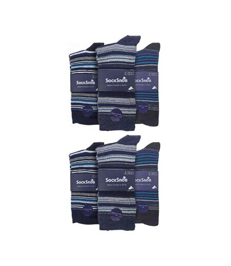 12 Pair Mens Colourful Cotton Striped Patterned Dress Socks