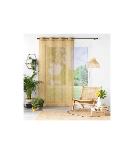 Rideau Voilage à Œillets Imprimé Solea 140x240cm Jaune