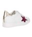 Womens/ladies Edriss Metallic Star Canvas Platform Trainers White Red Dune London-2