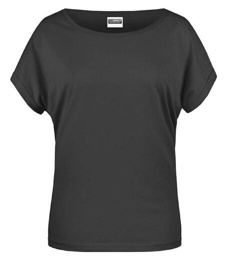 T-shirt BIO col bateau - Femme - 8005 - noir