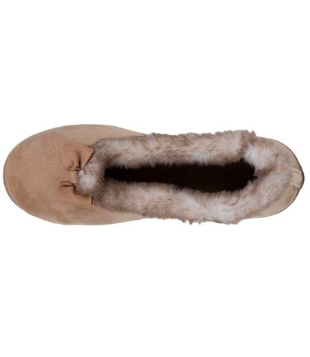 Isotoner Chaussons Ballerines femme en velours, semelle ultra confort, soutient votre voûte plantaire, mousse à mémoire de forme