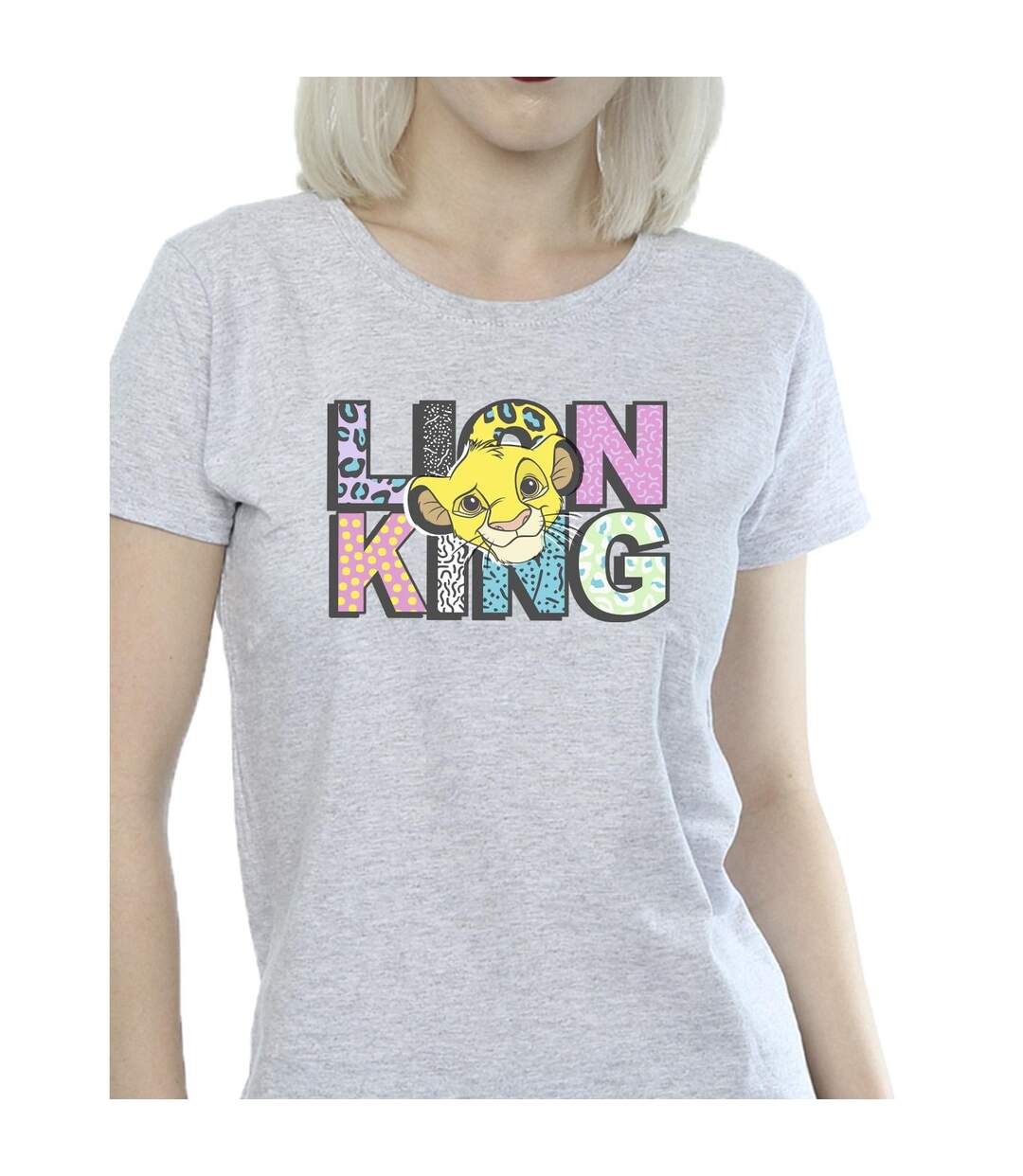 Disney T-shirt en coton avec logo à motif du Roi Lion - Femme/Ladies (Gris sportif) - UTBI25284-3