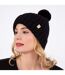 Isotoner Bonnet femme ultra doux, pompom imitation fourrure, taille unique-2