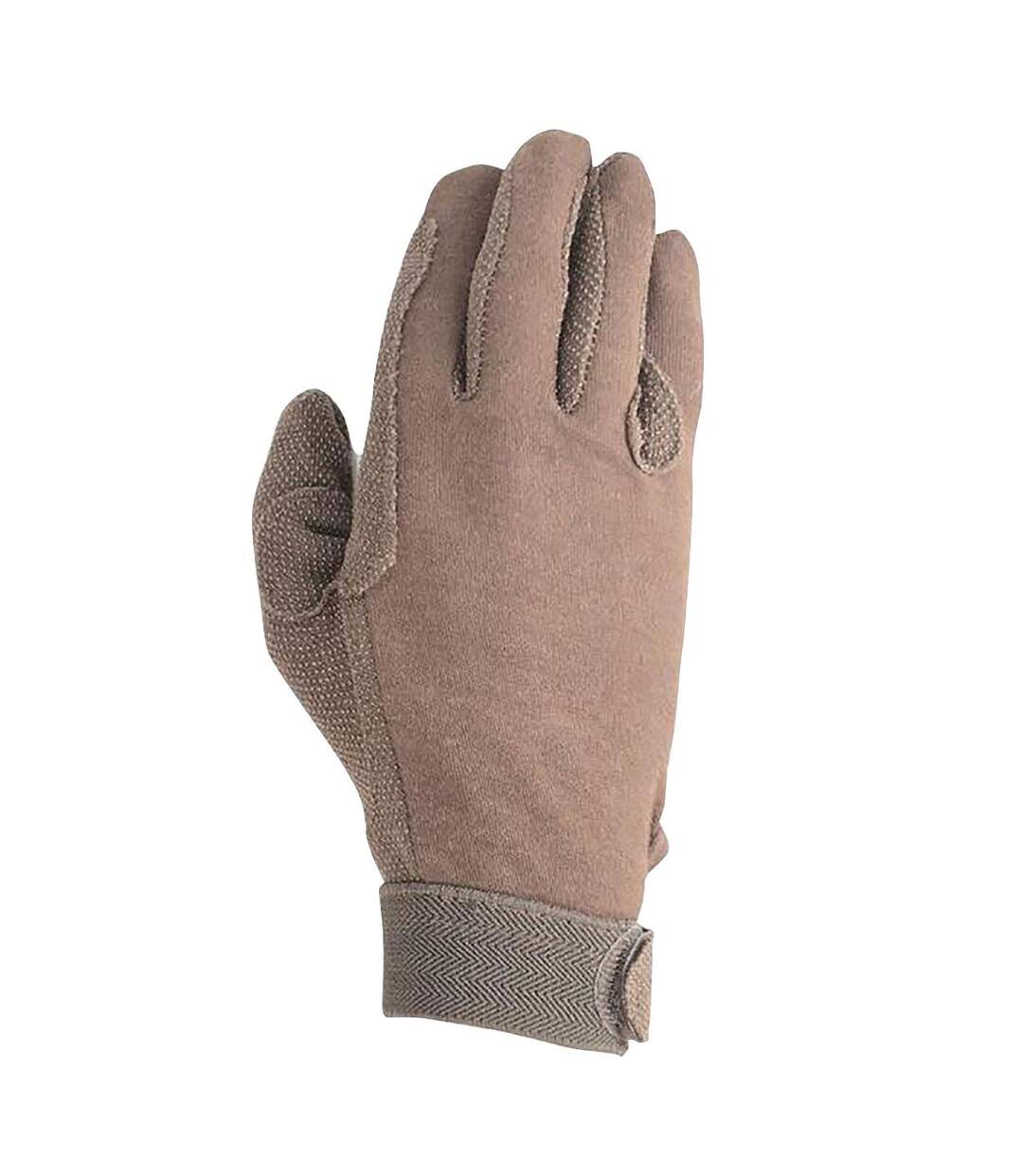 Adults Cotton Pimple Palm Riding Gloves Brown Hy5-1