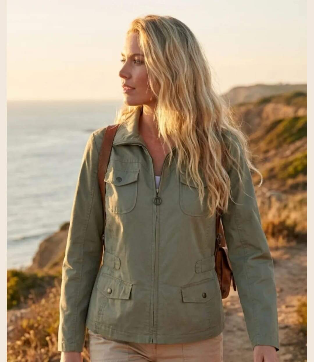Veste Saharienne Femme Mayflower Manga1 Kaki-4