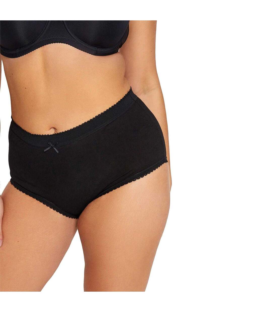 Pack Of 6  Womens/ladies Briefs  Black Harte & Soul-3