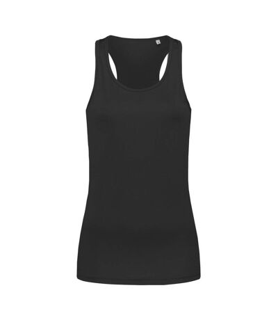 Stedman Womens/Ladies Active Poly Sports Vest (Black Opal)
