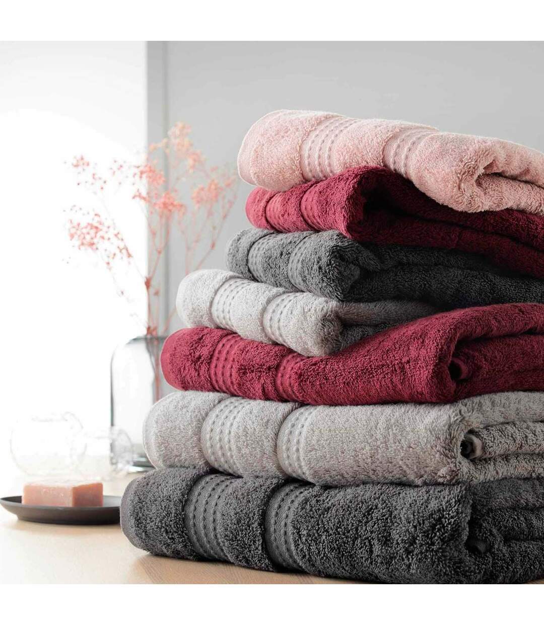 Drap de Bain Excellence 90x150cm Bordeaux-4
