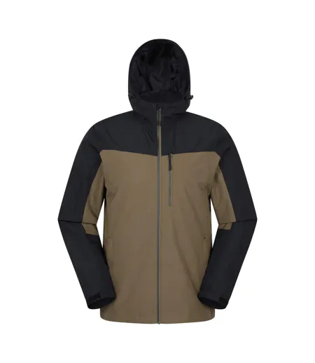 Veste Imperméable À Capuche Ajustable Brisk Extreme Homme Kaki Foncé Mountain Warehouse