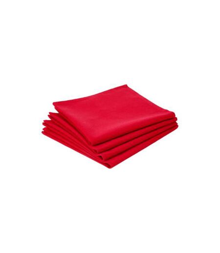 Lot de 4 Serviettes de Table Coton 40cm Rouge