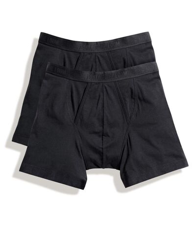 Fruit Of The Loom Mens Classic Boxer Shorts (Pack Of 2) (Black) - UTRW3156
