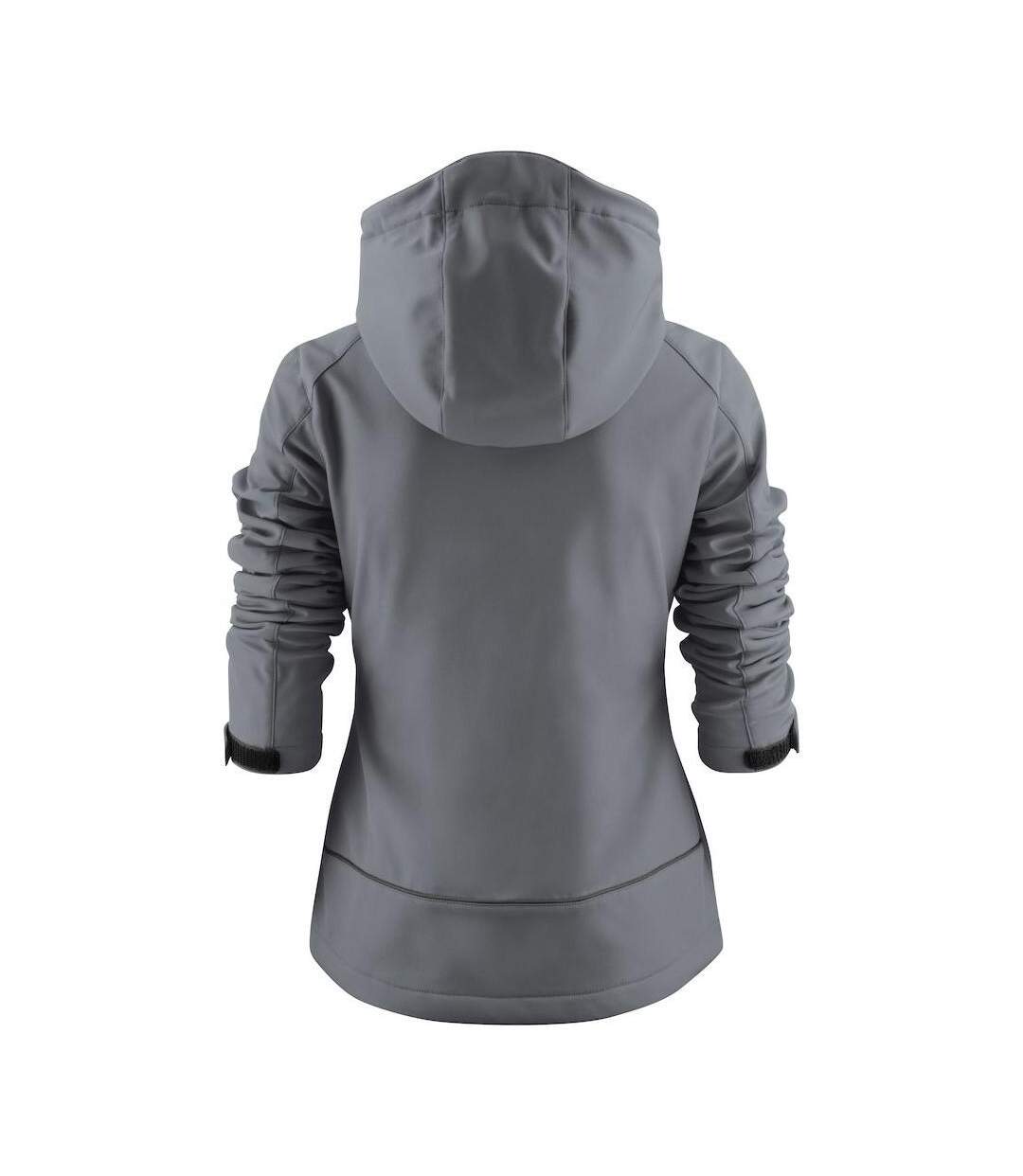 Womens/ladies Karting Soft Shell Jacket Steel Grey Printer-2