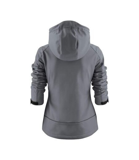 Womens/ladies Karting Soft Shell Jacket Steel Grey Printer