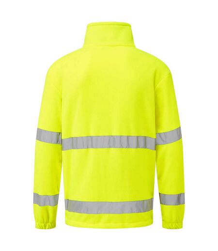Unisex adult hi-vis half zip fleece top yellow Portwest