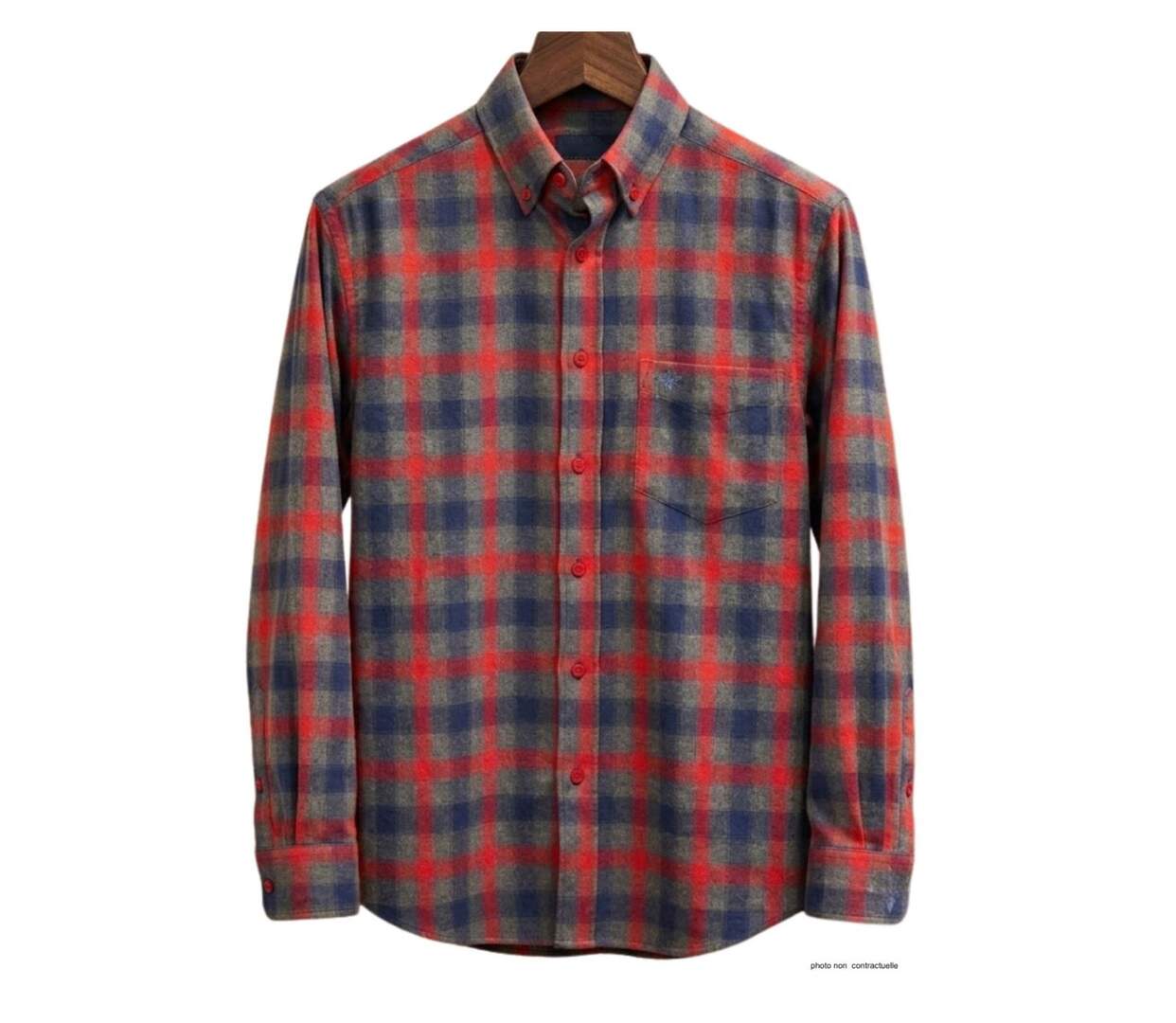 Chemise à carreaux homme WINCHESTER TARGET à carreaux gris : le confort thermique du pur coton gratté-2