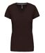 T-shirt manches courtes col V - K381 - marron chocolat - femme