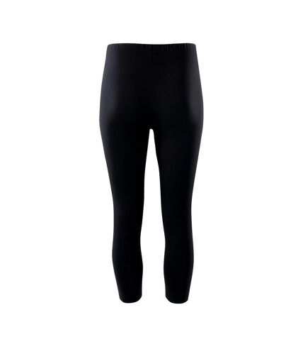 Womens/ladies silky 3/4 leggings black IQ