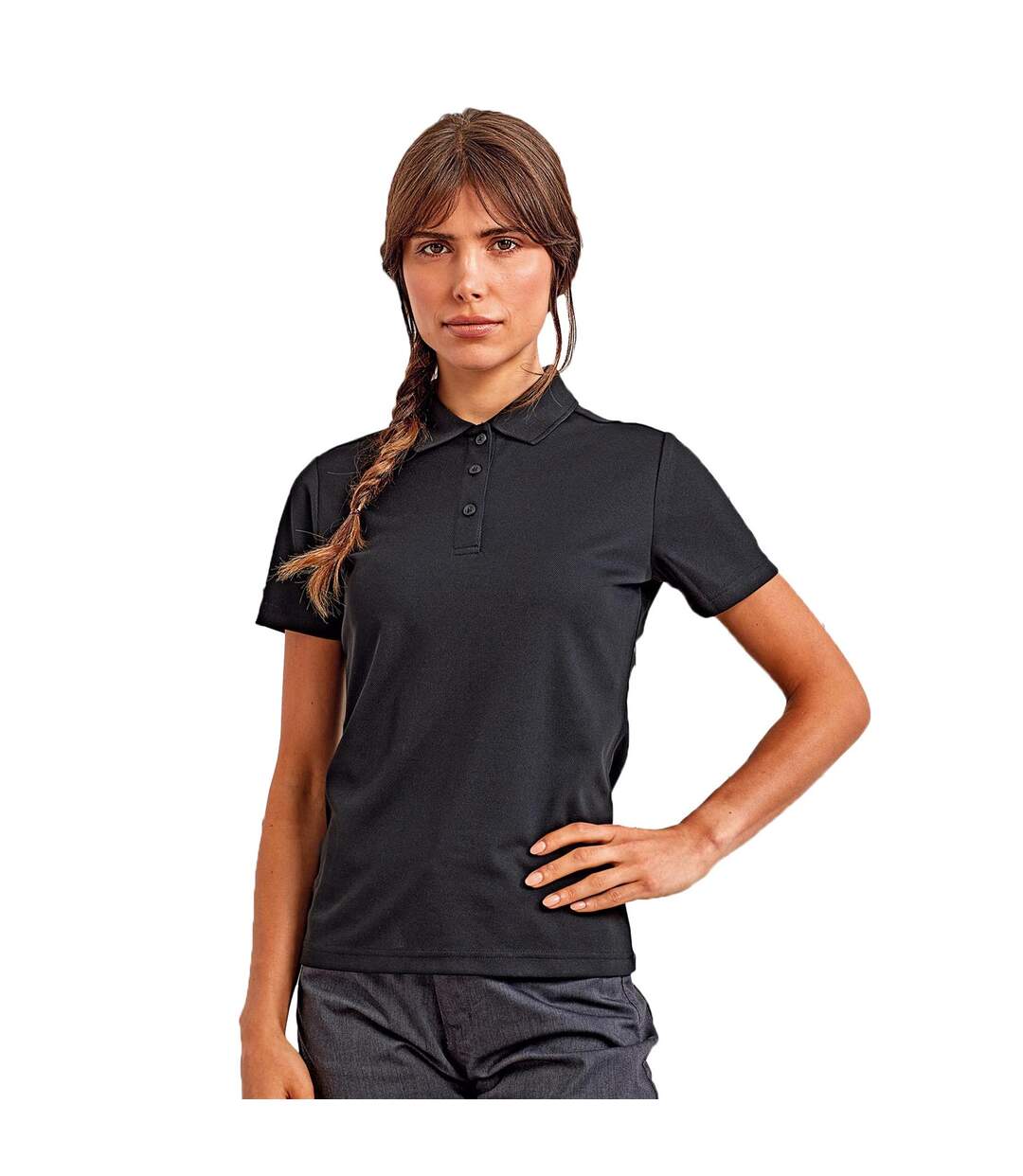 Premier Polo durable pour femmes/femmes (Noir) - UTPC4828