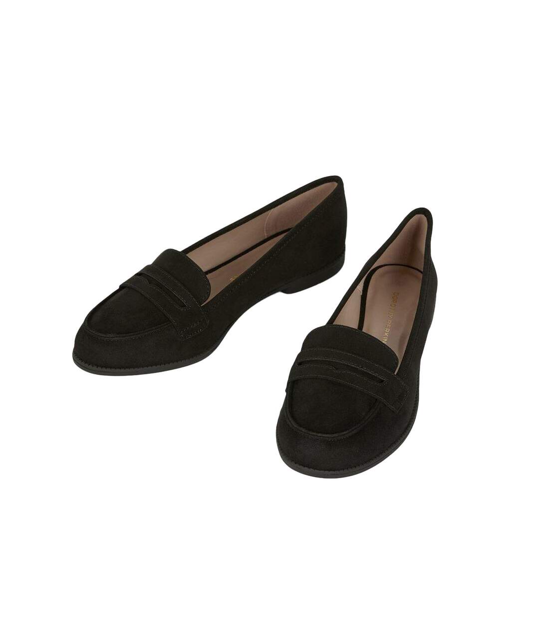 Womens/ladies Lara Penny Wide Loafers Natural Black Dorothy Perkins-1