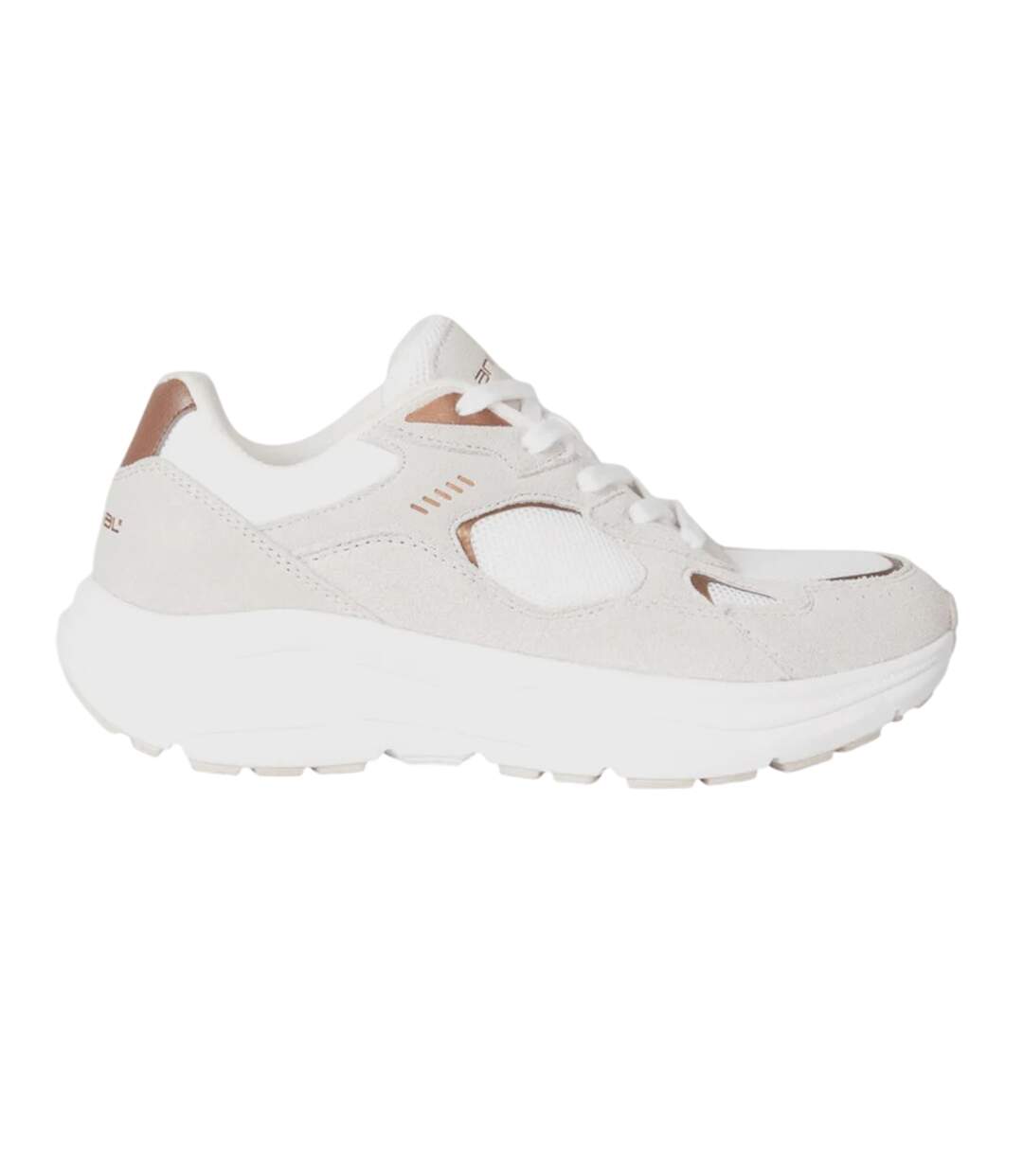 Womens/ladies Ezra Leather Everyday Trainers Beige Animal-2