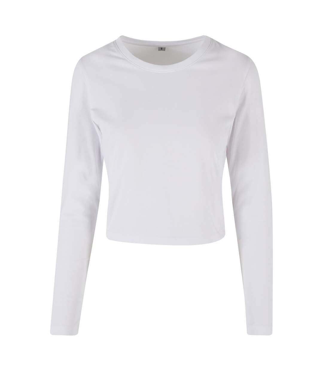 T-shirt Court À Manches Longues Pour Femme/femme Blanc Build Your Brand-2