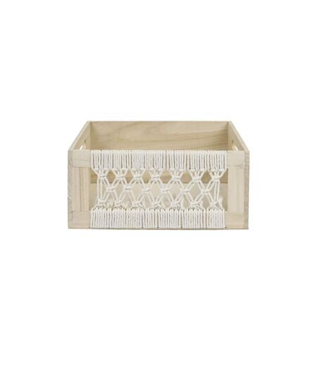 Lot de 3 Caisses Gigognes Boho 35cm Beige