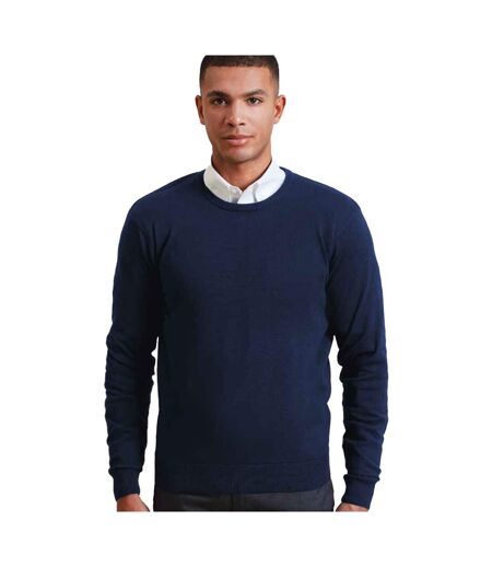 Premier Adults Unisex Cotton Rich Crew Neck Sweater (Navy) - UTPC3917