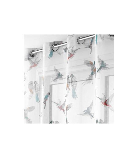 Rideau Voilage à Œillets Imprimé Envolia 140x240cm Blanc