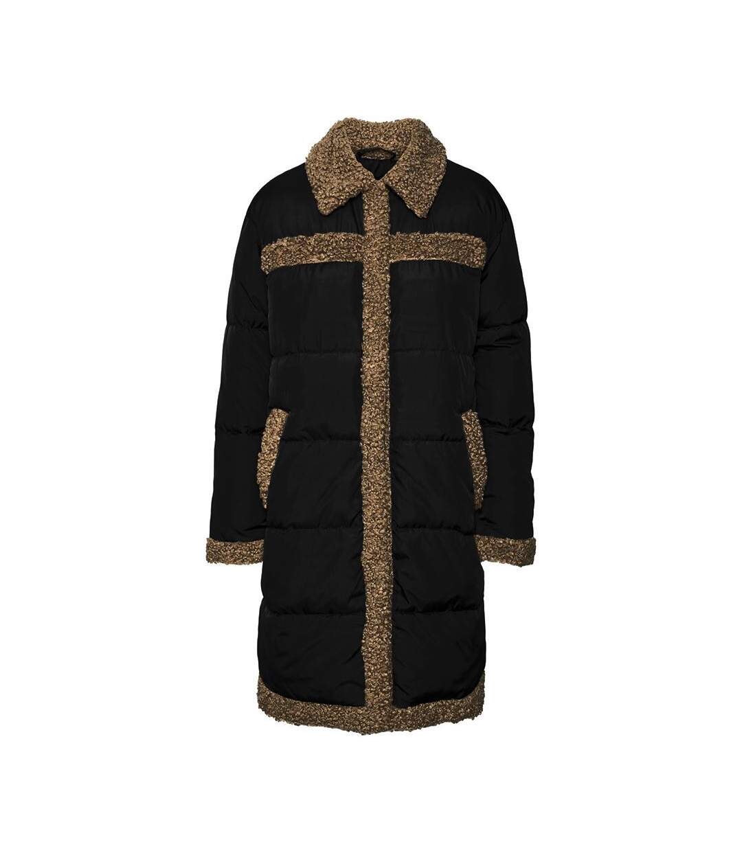 Doudoune Noir Femme Vero Moda Teddy Coat Boos - L-1