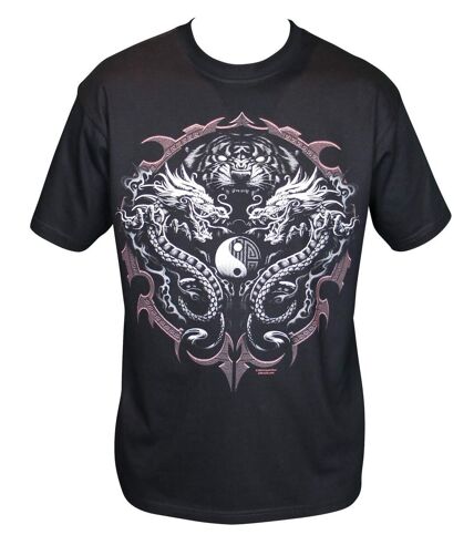 T-shirt homme manches courtes - dragons 8828 - noir