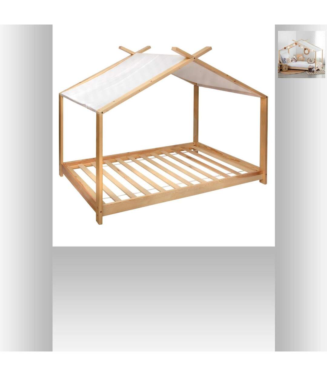 Lit tente Ilan pour enfant - Bois de Pin-3