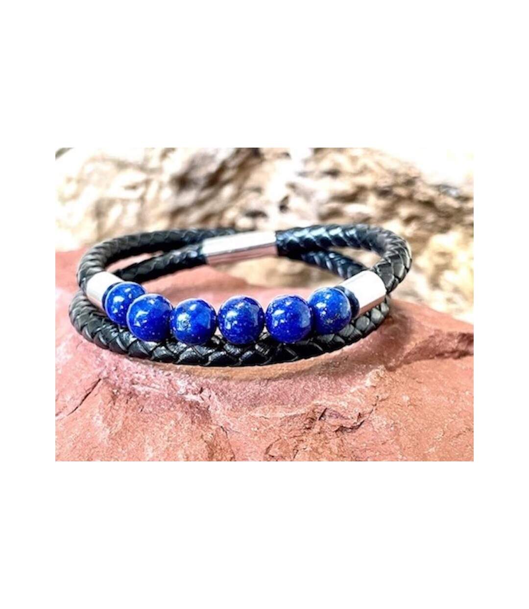 Bracelet double rangs en lapiz lazuli-2