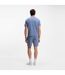 Mens Waffle Knit Pyjama Top Pastel Blue Boss-3