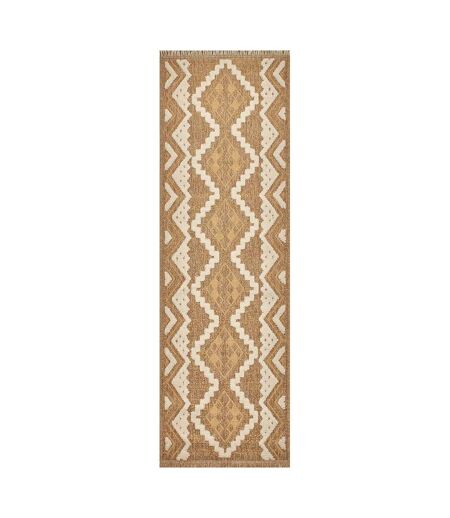 Tapis intérieur extérieur aspect jute jaune Tulum 9054 180 x 67 cm