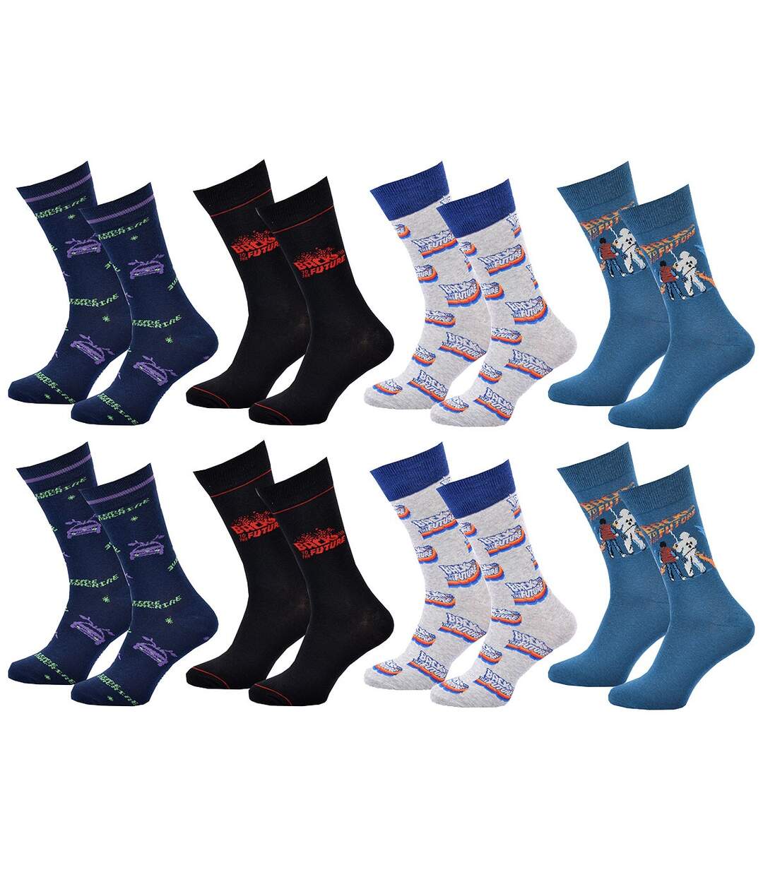 Chaussettes Pack HOMME RETOUR VERS LE FUTUR Pack de 8 Paires 1487-1