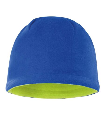 Result Unisex Winter Essentials Reversible Fleece Skull Hat (Royal / Lime) - UTRW3710