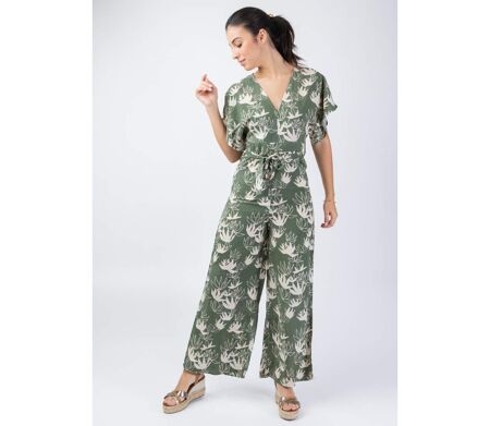 Combi-pantalon fluide HOLLY imprimé fleur de lotus Coton Du Monde