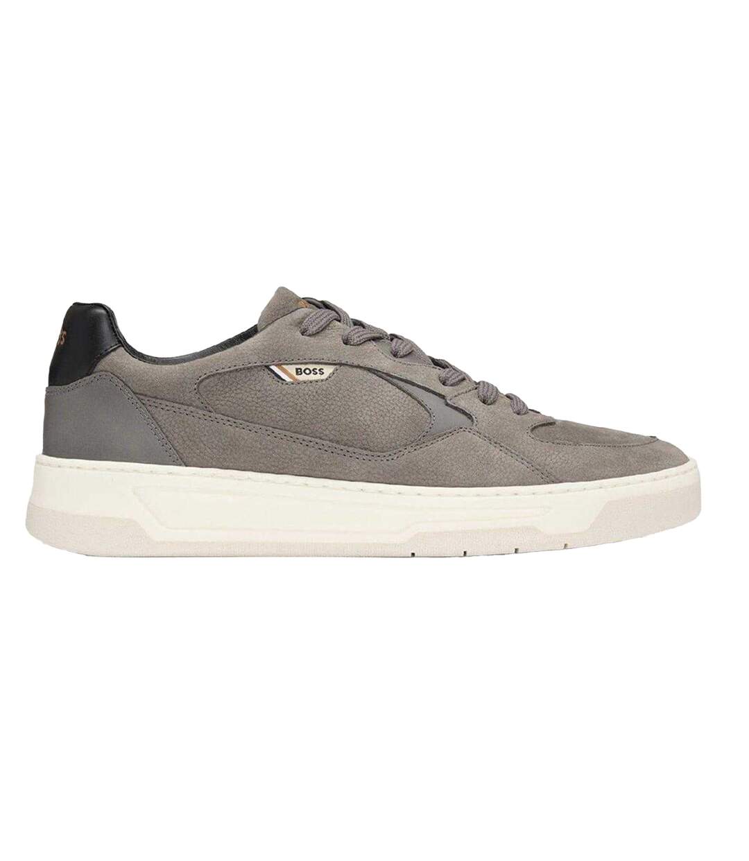 Mens Baltimore Canvas Trainers Medium Grey Boss-1
