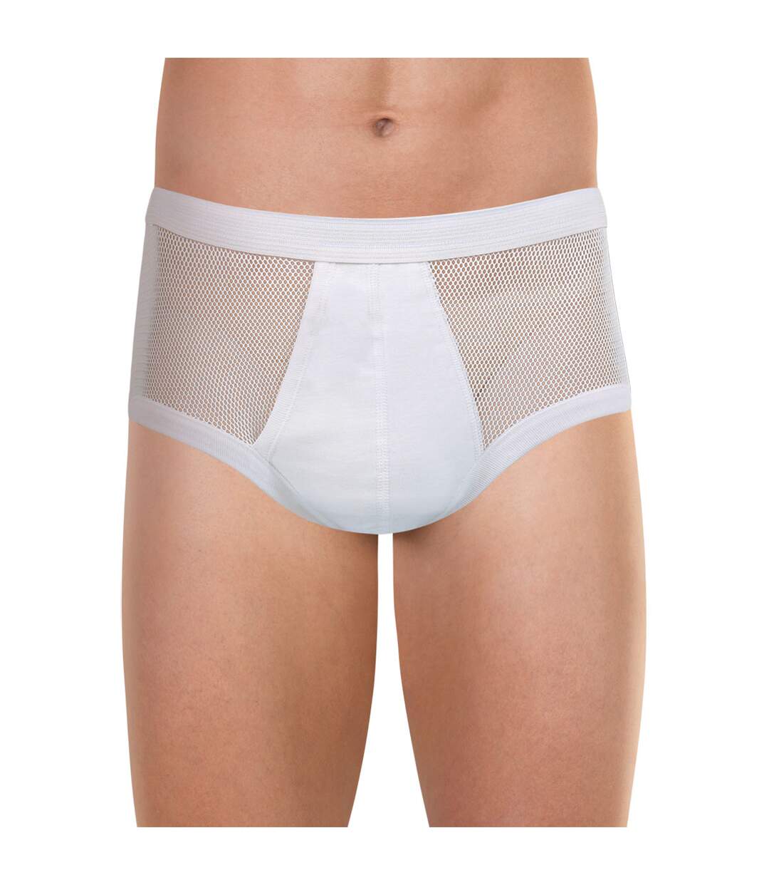 Slip maille aérée coton taille haute ouvert Pur Coton