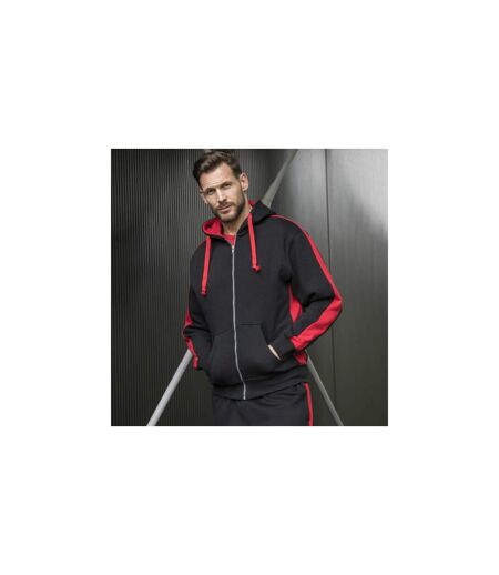 Veste À Capuche Just Hoods Homme Noir Rouge AWDis