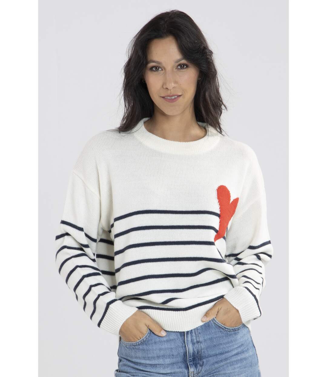 Pull Marif Blanc/Noir-1