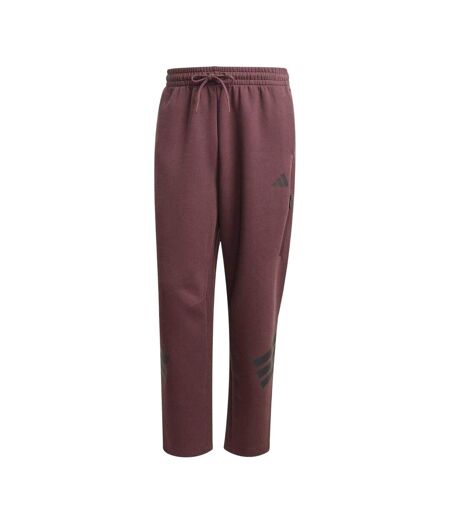 Mens Future Icons Fleece 3 Stripes Regular Joggers Ruby Red Adidas